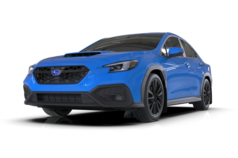 Subaru WRX Mud Flaps - Front + Rear - Rally Armor - UR Series with Teal Logo - Black - `22-`25